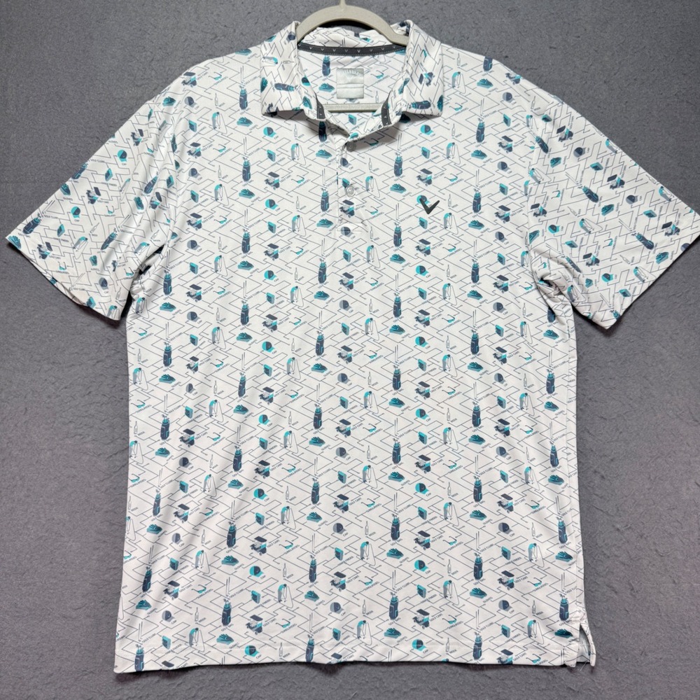 Callaway Opti-Dri Mens Polo Shirt Golf‎ Graphic Print Short Sleeve Size M